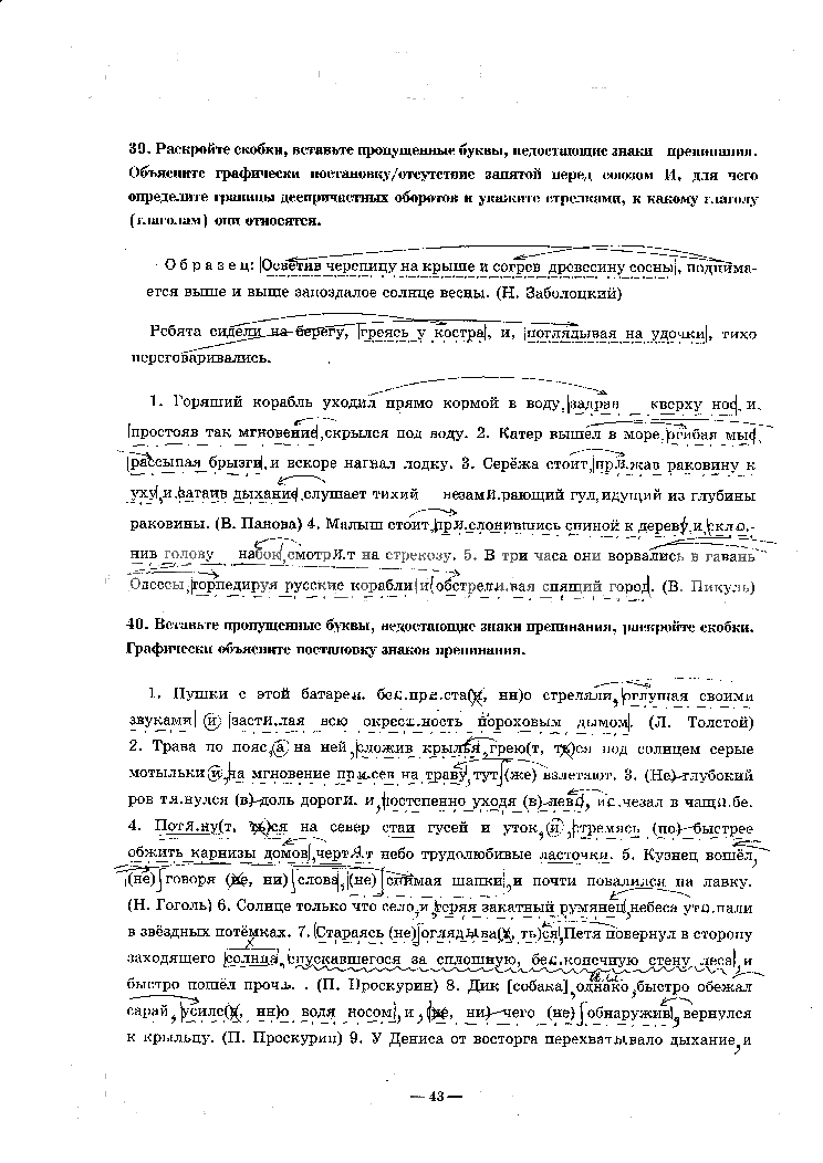 гдз 9 класс рабочая тетрадь часть 1 страница 43 русский язык Богданова