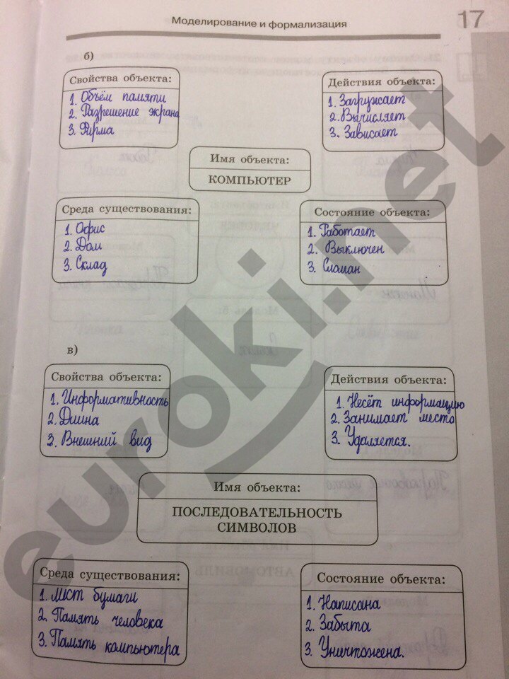 гдз 9 класс рабочая тетрадь часть 1 страница 17 информатика Босова