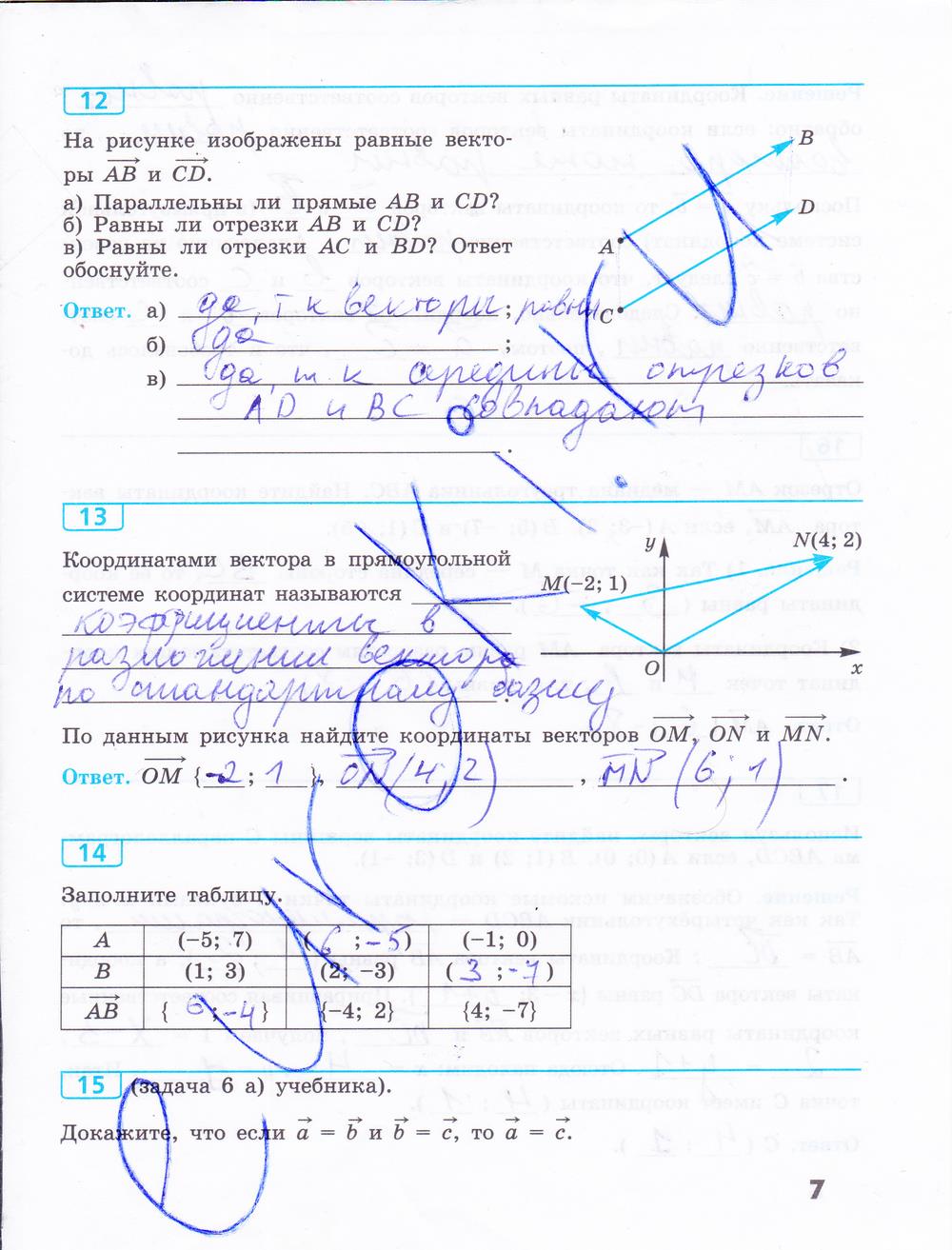 гдз 9 класс рабочая тетрадь страница 7 геометрия Бутузов, Кадомцев, Прасолов
