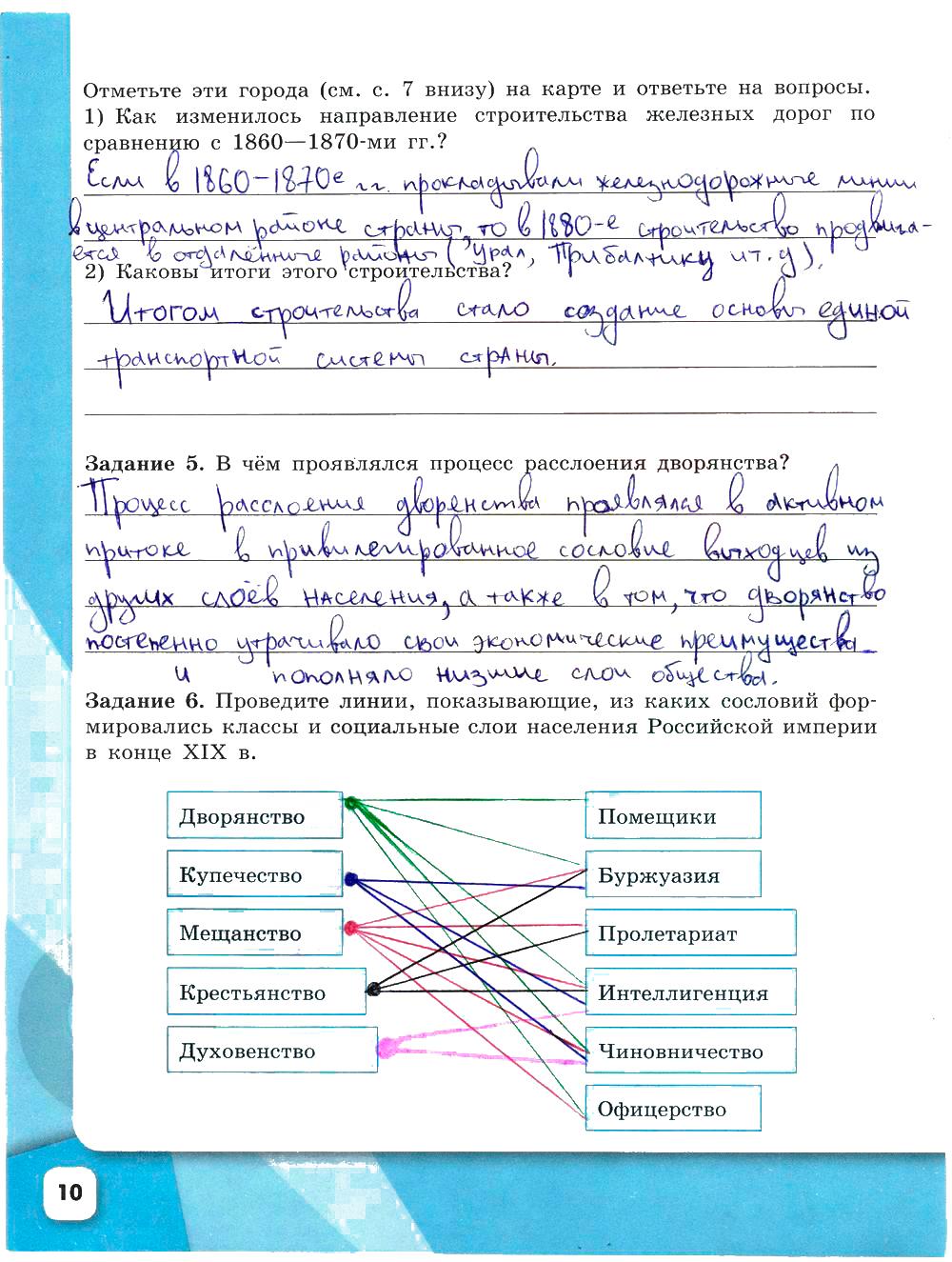 гдз 9 класс рабочая тетрадь часть 2 страница 10 история Данилов, Косулина