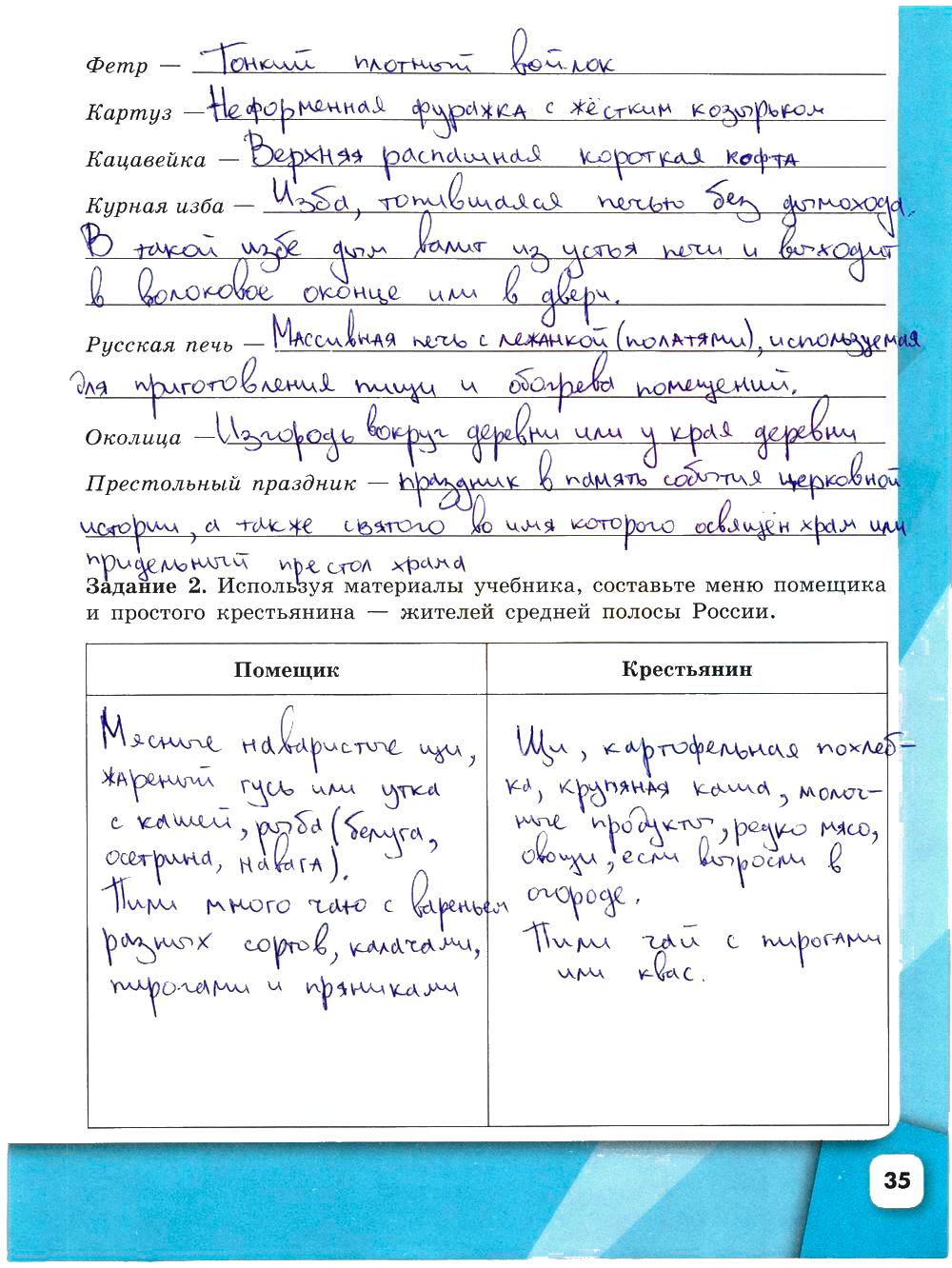 гдз 9 класс рабочая тетрадь часть 2 страница 35 история Данилов, Косулина