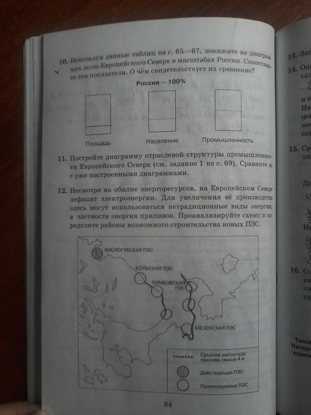 гдз 9 класс рабочая тетрадь страница 84 география Дронов