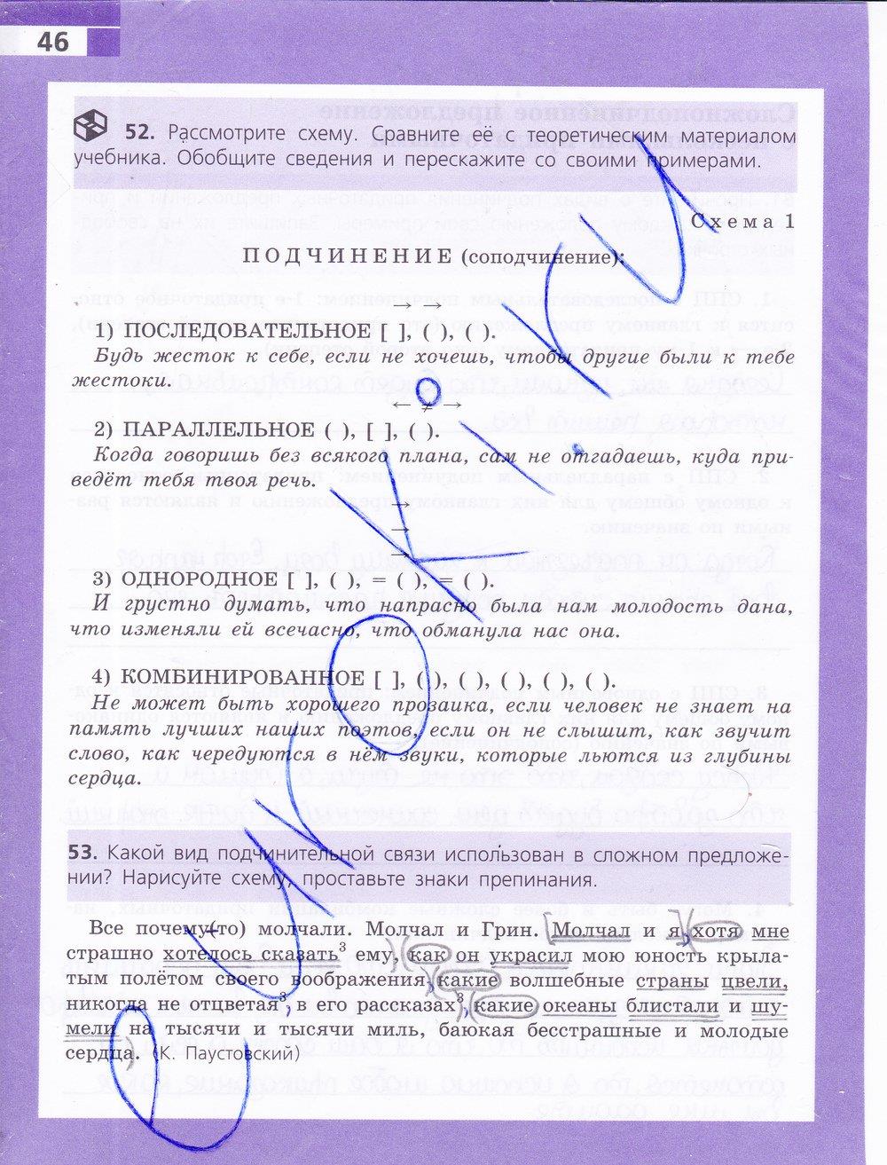 гдз 9 класс рабочая тетрадь страница 46 русский язык Ефремова