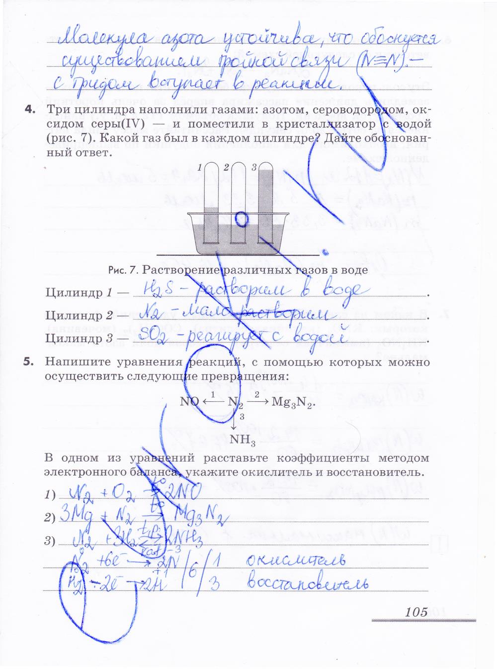 гдз 9 класс рабочая тетрадь страница 105 химия Еремин, Дроздов