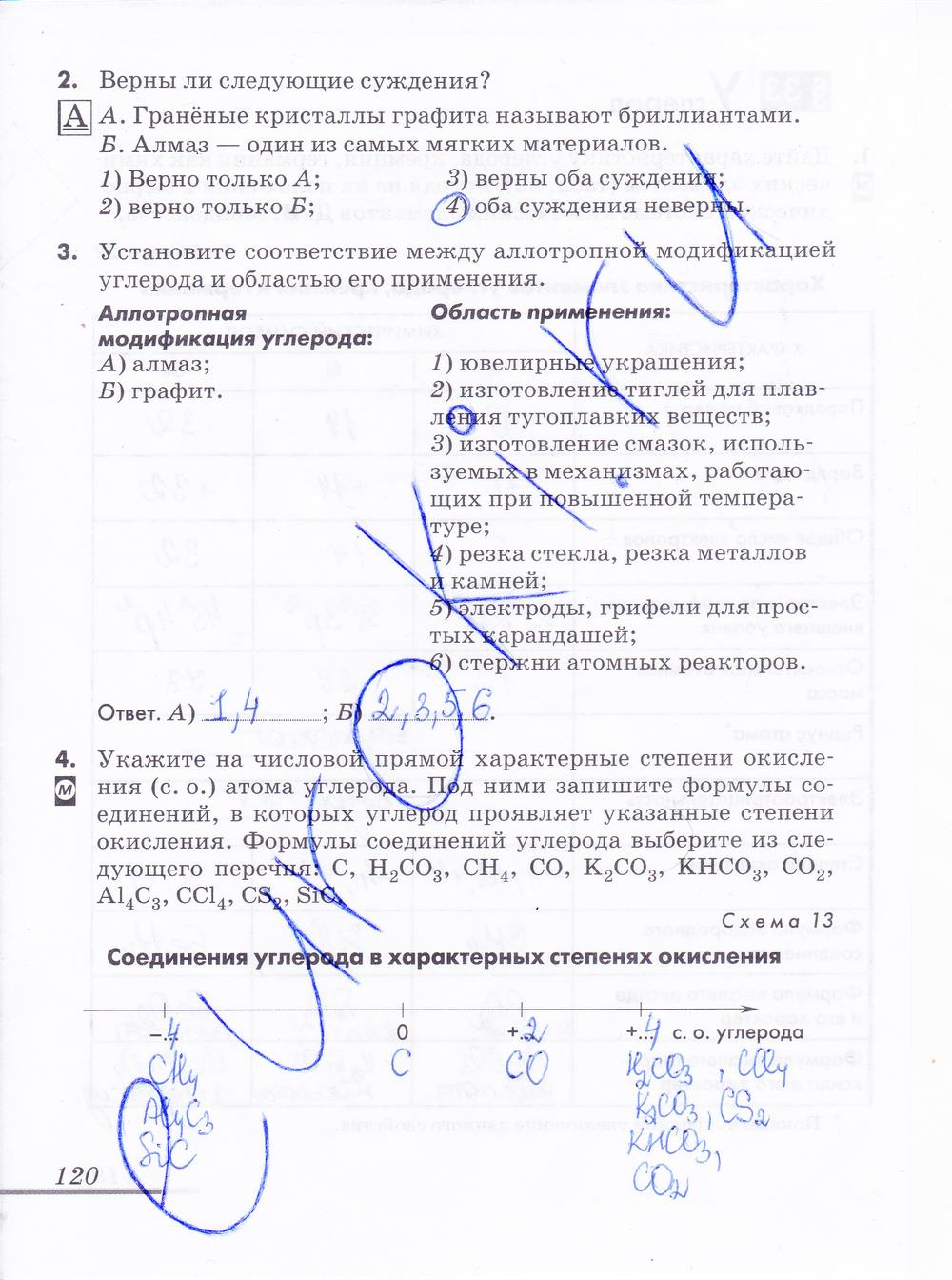 гдз 9 класс рабочая тетрадь страница 120 химия Еремин, Дроздов