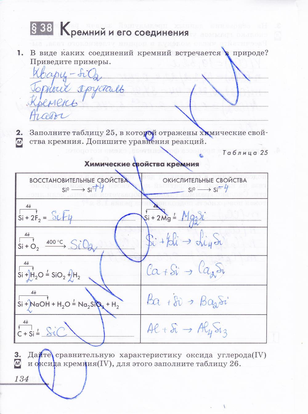 гдз 9 класс рабочая тетрадь страница 134 химия Еремин, Дроздов
