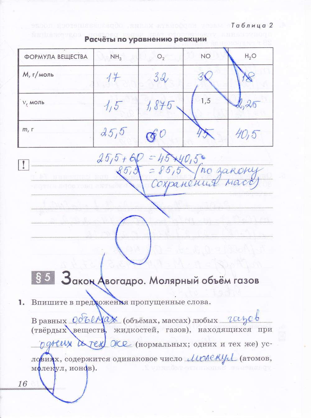 гдз 9 класс рабочая тетрадь страница 16 химия Еремин, Дроздов