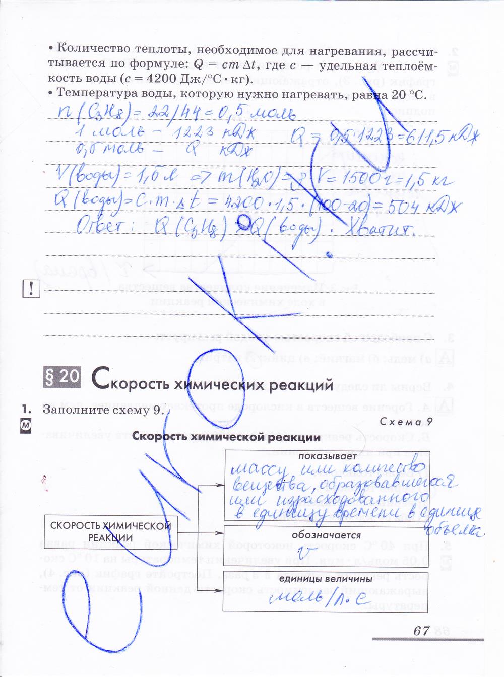 гдз 9 класс рабочая тетрадь страница 67 химия Еремин, Дроздов