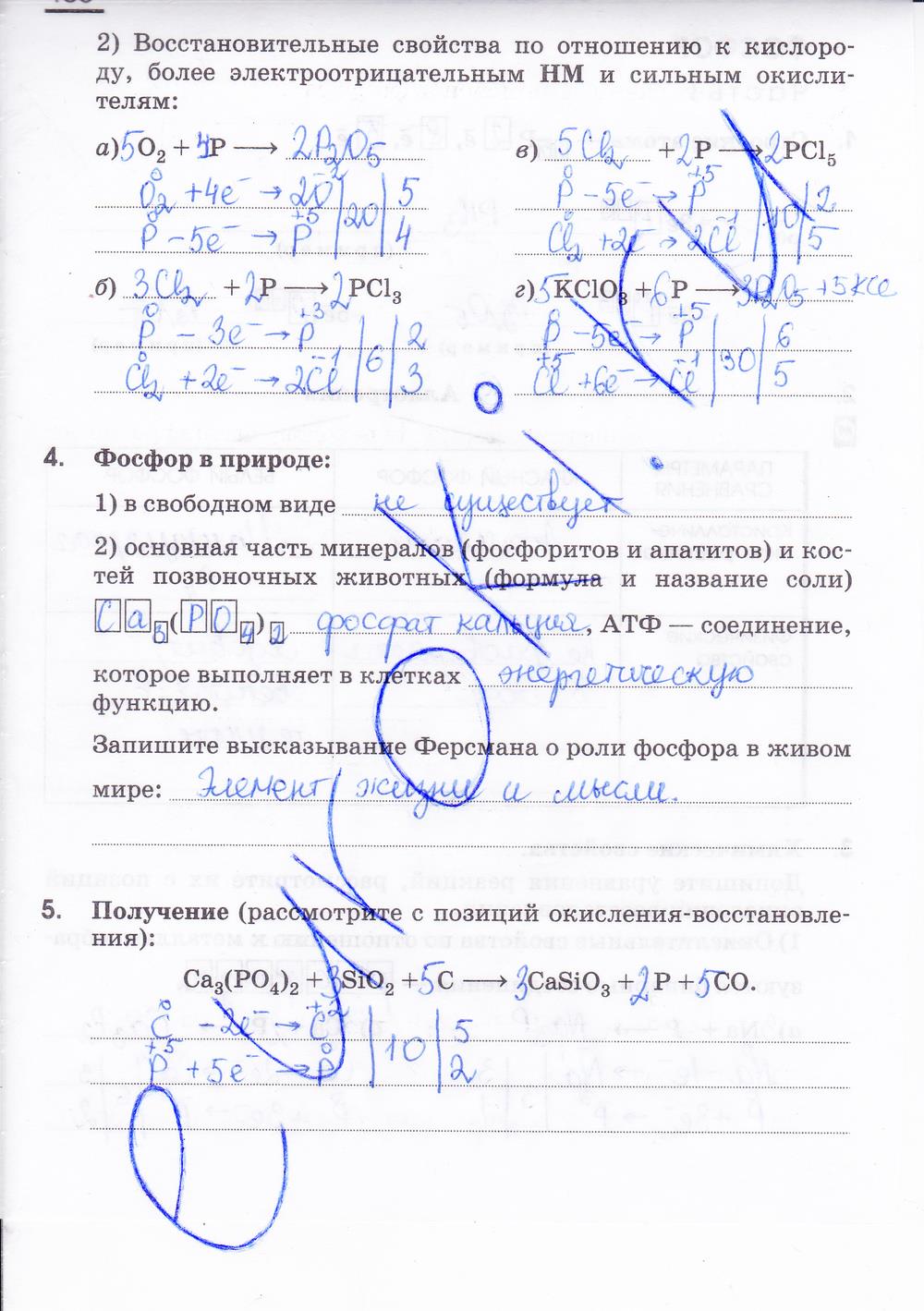гдз 9 класс рабочая тетрадь страница 168 химия Габриелян, Сладков