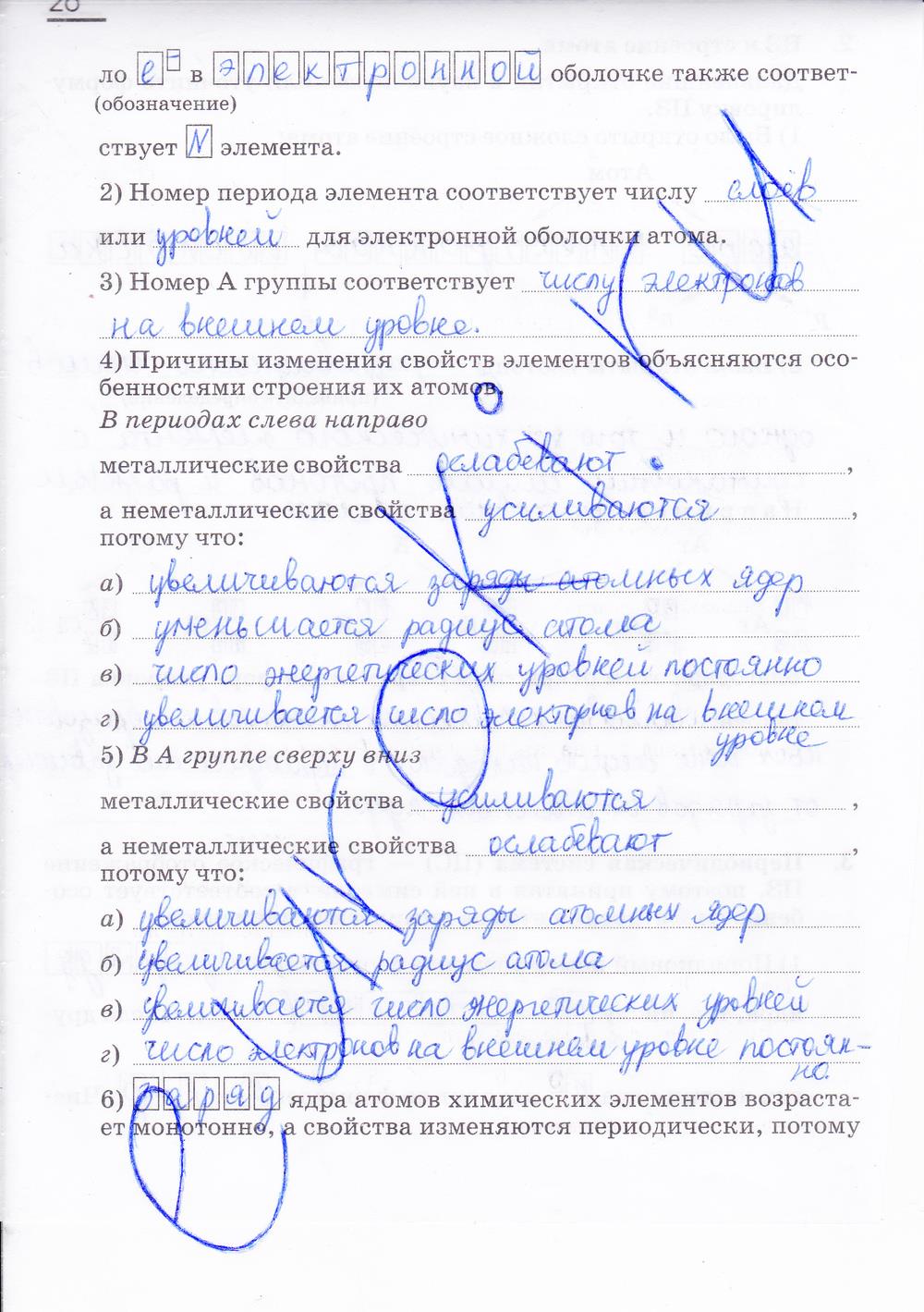 гдз 9 класс рабочая тетрадь страница 26 химия Габриелян, Сладков
