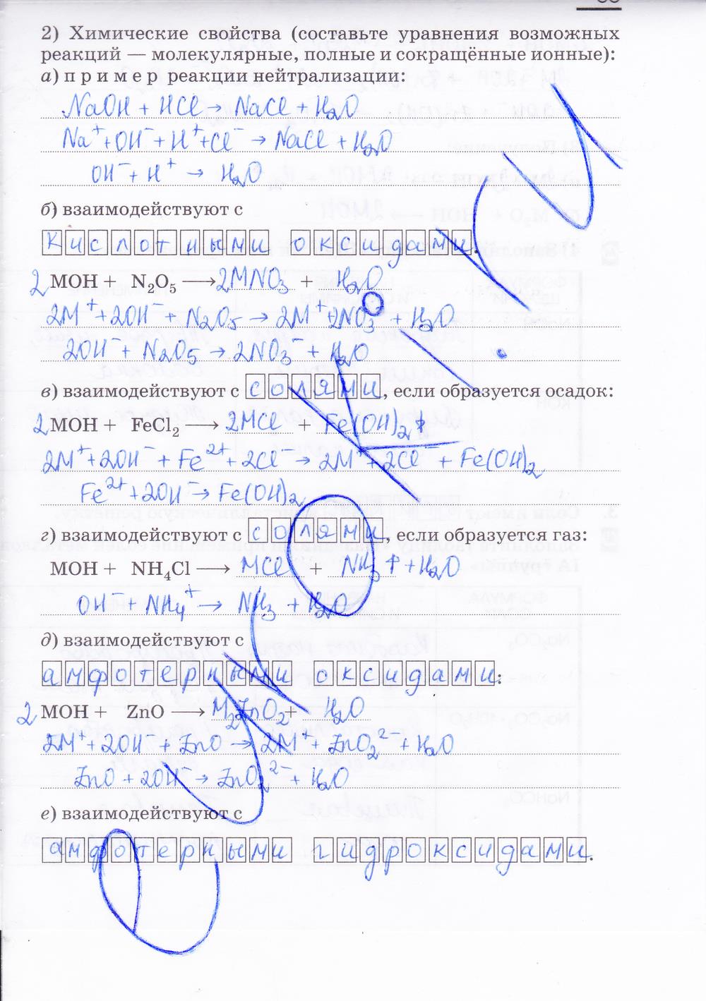 гдз 9 класс рабочая тетрадь страница 65 химия Габриелян, Сладков