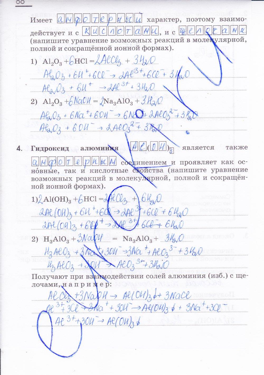 гдз 9 класс рабочая тетрадь страница 88 химия Габриелян, Сладков