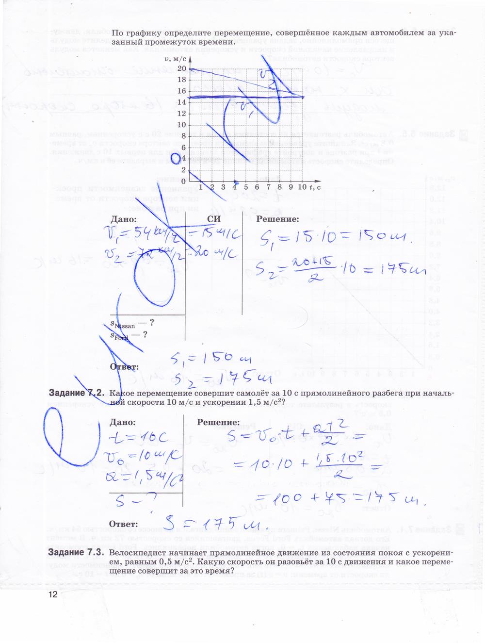 гдз 9 класс рабочая тетрадь страница 12 физика Гутник, Власова