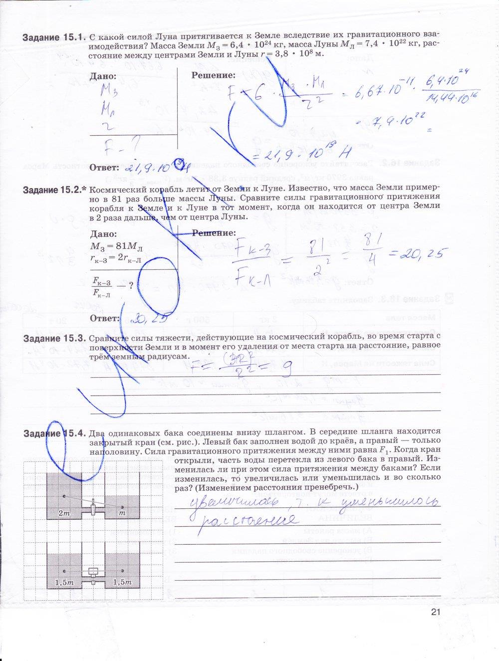 гдз 9 класс рабочая тетрадь страница 21 физика Гутник, Власова