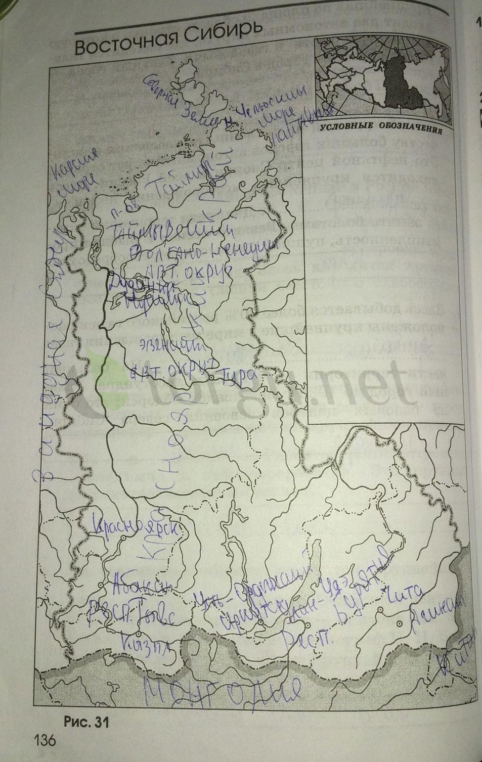 гдз 9 класс рабочая тетрадь страница 136 география Ким, Марченко, Низовцев