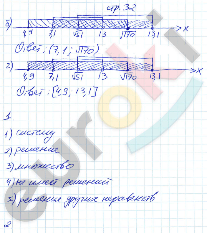 гдз 9 класс рабочая тетрадь страница 32 алгебра Ключникова, Комиссарова