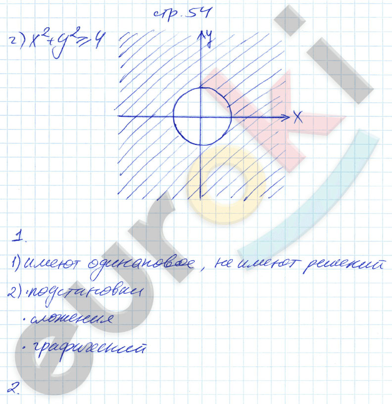 гдз 9 класс рабочая тетрадь страница 54 алгебра Ключникова, Комиссарова
