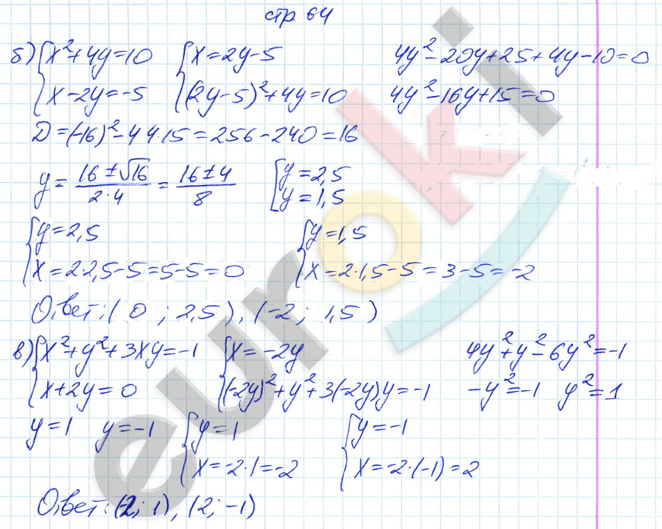 гдз 9 класс рабочая тетрадь страница 64 алгебра Ключникова, Комиссарова