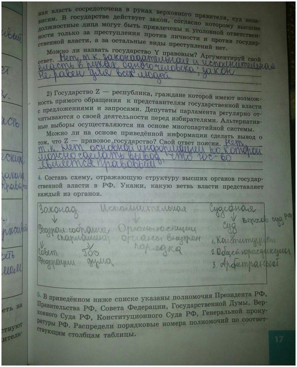 гдз 9 класс рабочая тетрадь страница 17 обществознание Котова, Лискова