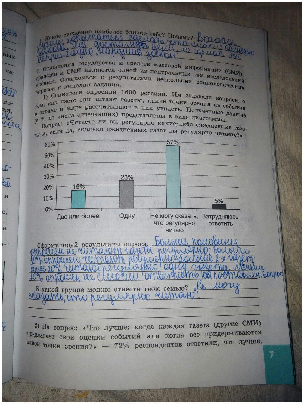 гдз 9 класс рабочая тетрадь страница 7 обществознание Котова, Лискова