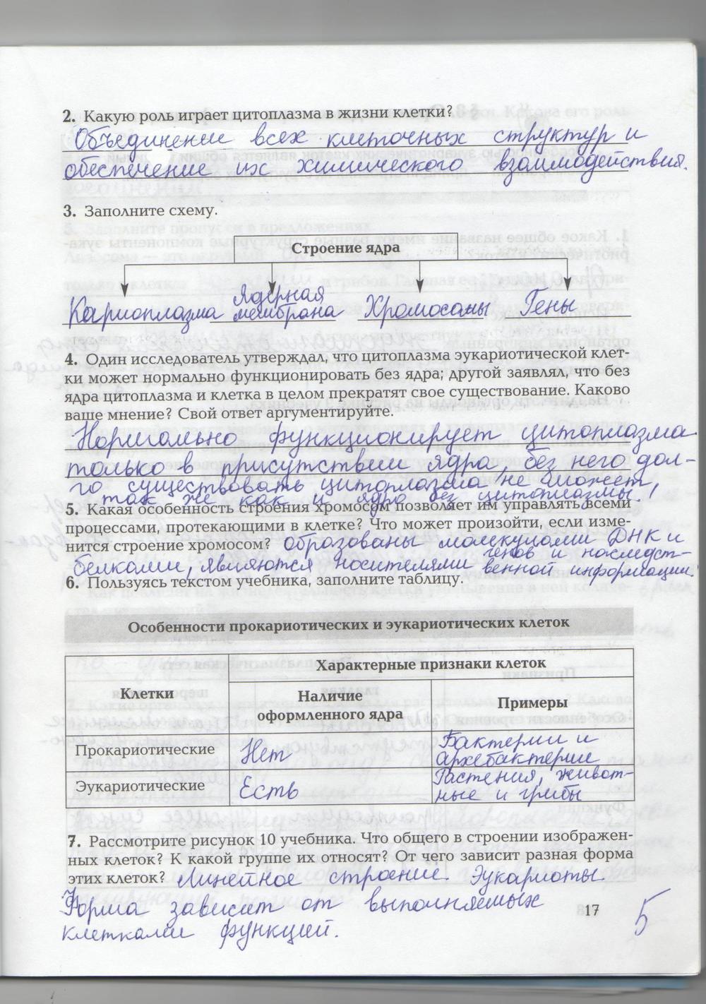гдз 9 класс рабочая тетрадь страница 17 биология Козлова, Кучменко