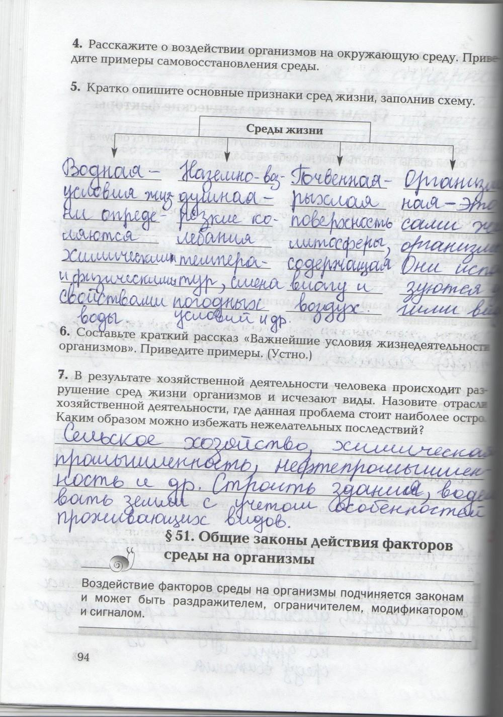 гдз 9 класс рабочая тетрадь страница 94 биология Козлова, Кучменко