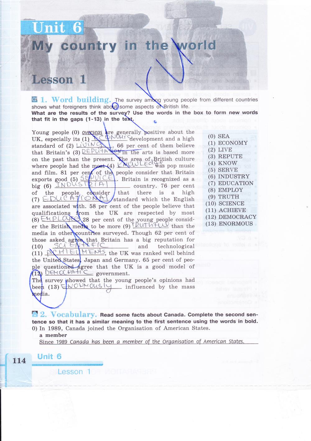 гдз 9 класс рабочая тетрадь страница 114 английский язык Кузовлев, Лапа