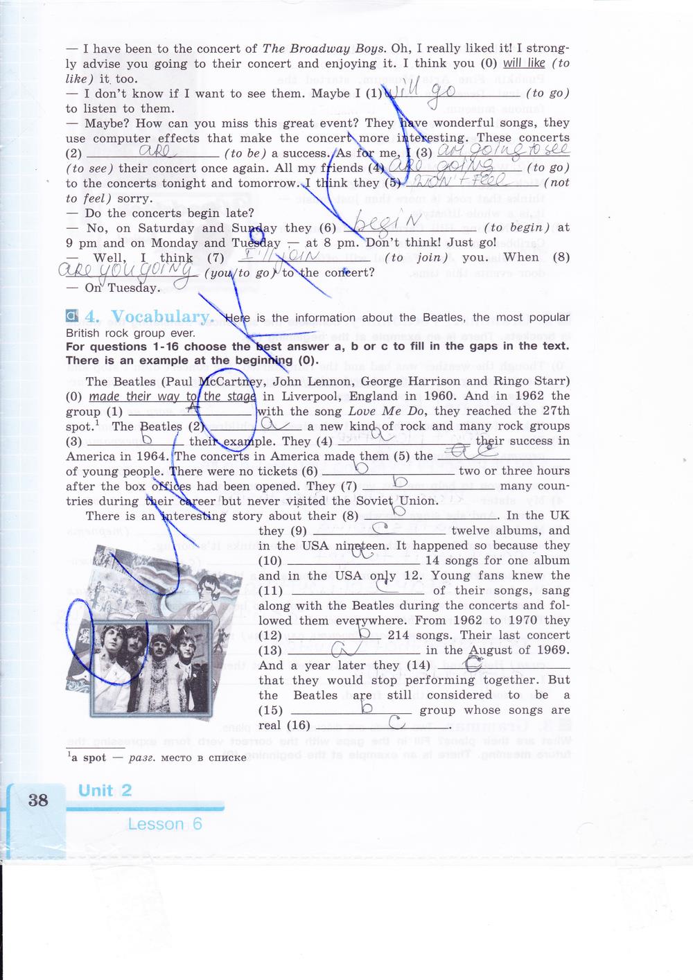 гдз 9 класс рабочая тетрадь страница 38 английский язык Кузовлев, Лапа