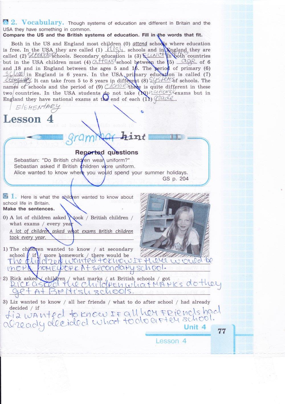 гдз 9 класс рабочая тетрадь страница 77 английский язык Кузовлев, Лапа