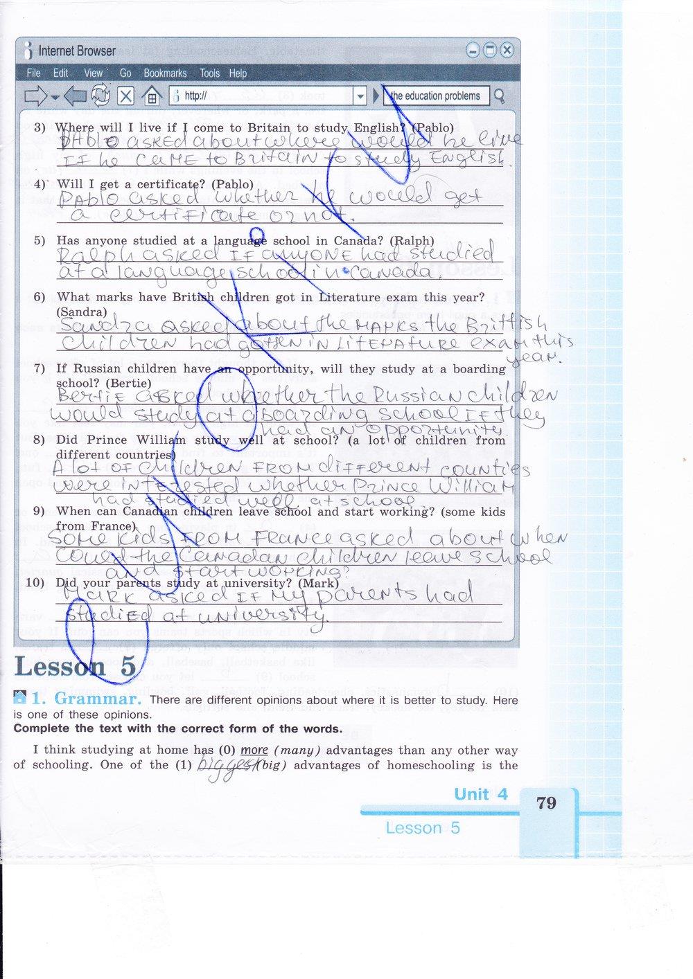 гдз 9 класс рабочая тетрадь страница 79 английский язык Кузовлев, Лапа