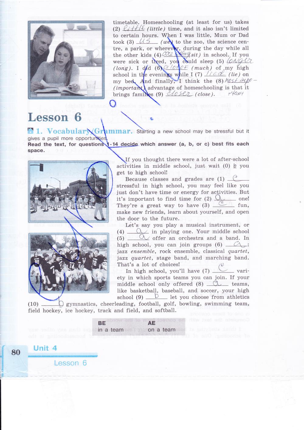 гдз 9 класс рабочая тетрадь страница 80 английский язык Кузовлев, Лапа