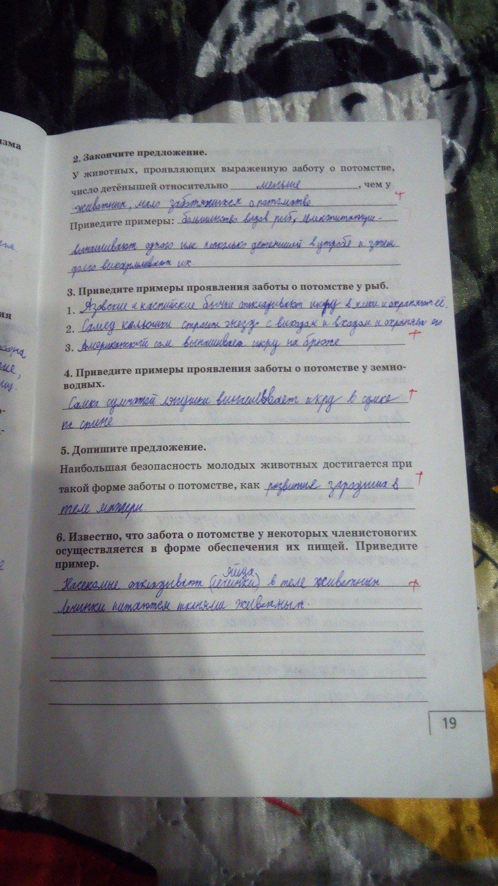 гдз 9 класс рабочая тетрадь страница 19 биология Мамонтов, Захаров