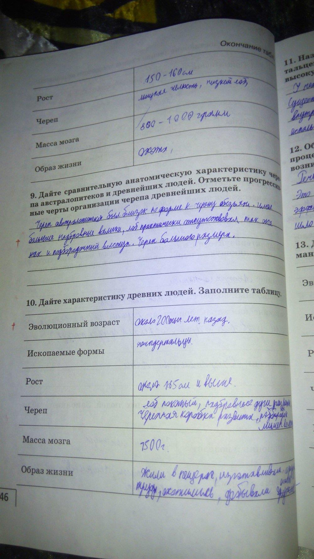 гдз 9 класс рабочая тетрадь страница 46 биология Мамонтов, Захаров