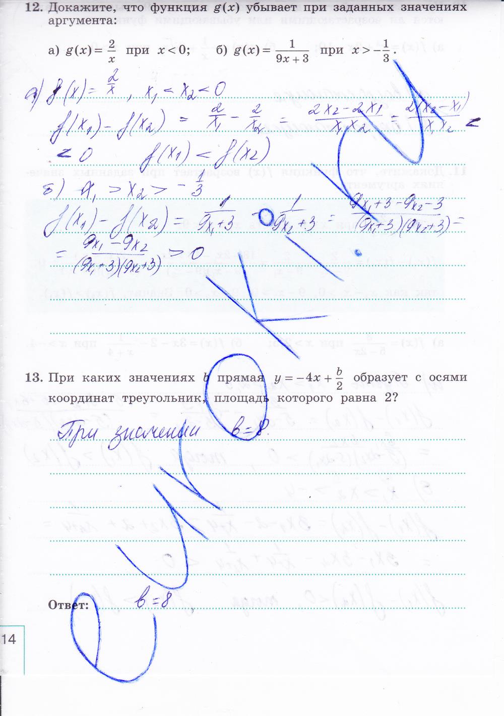гдз 9 класс рабочая тетрадь часть 1 страница 14 алгебра Миндюк, Шлыкова