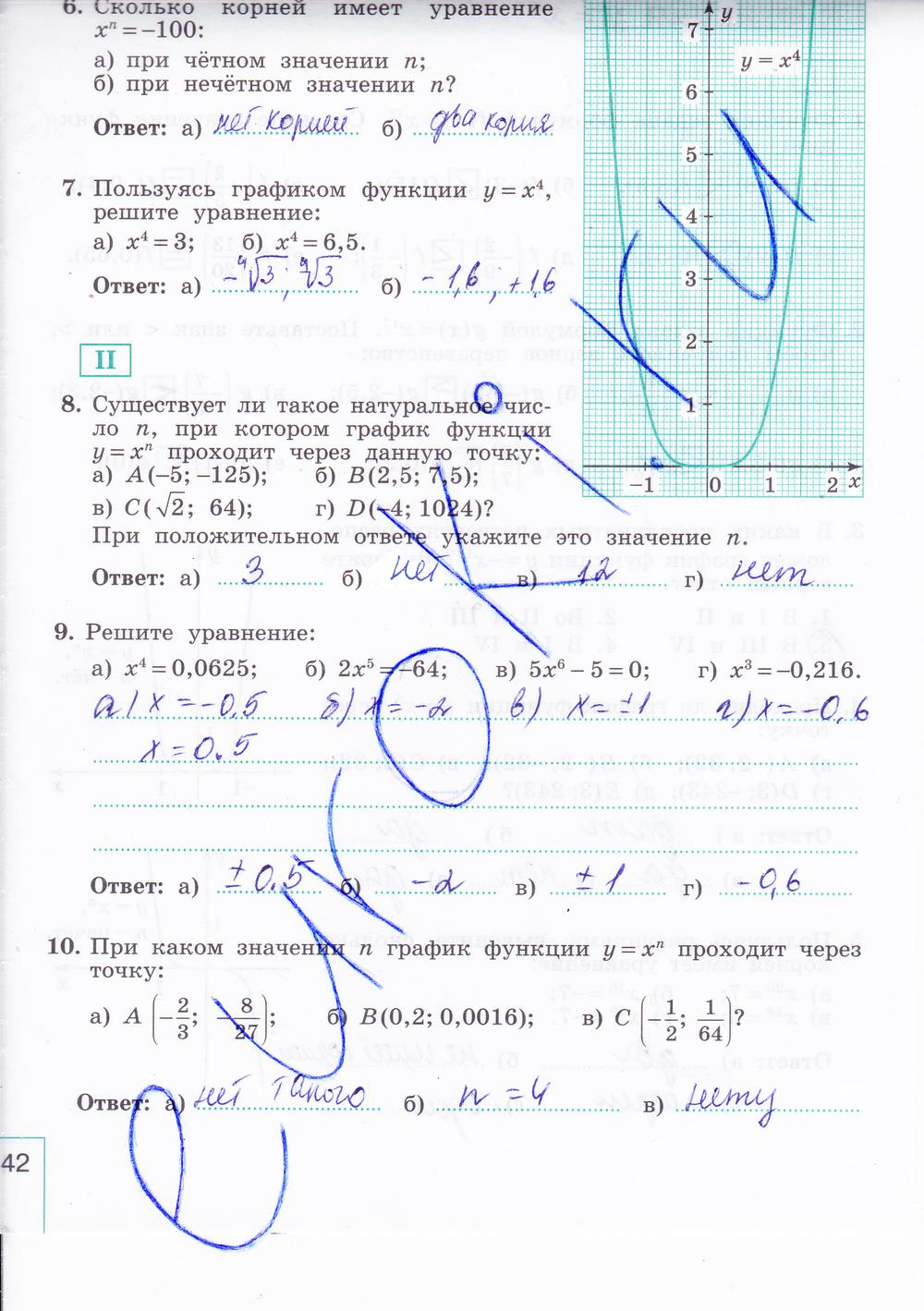 гдз 9 класс рабочая тетрадь часть 1 страница 42 алгебра Миндюк, Шлыкова