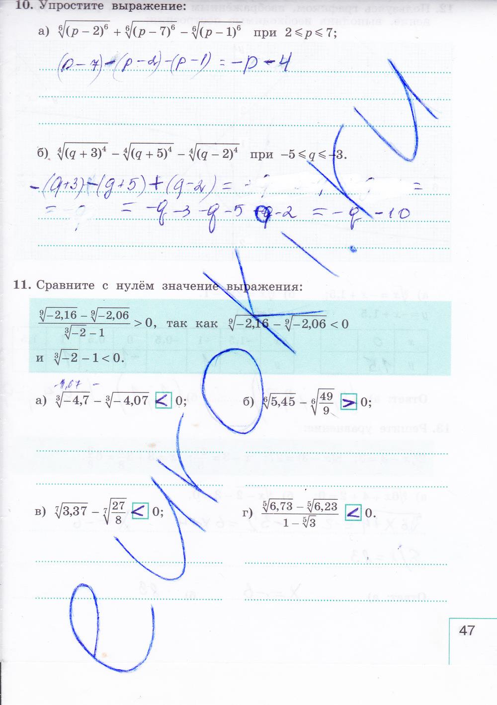 гдз 9 класс рабочая тетрадь часть 1 страница 47 алгебра Миндюк, Шлыкова