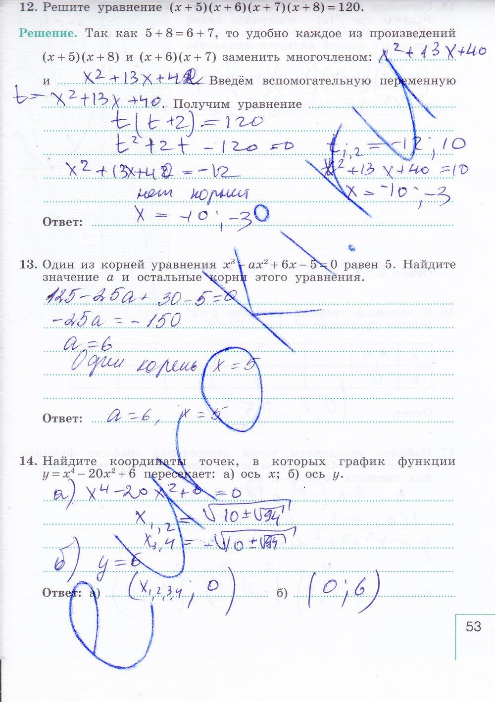 гдз 9 класс рабочая тетрадь часть 1 страница 53 алгебра Миндюк, Шлыкова