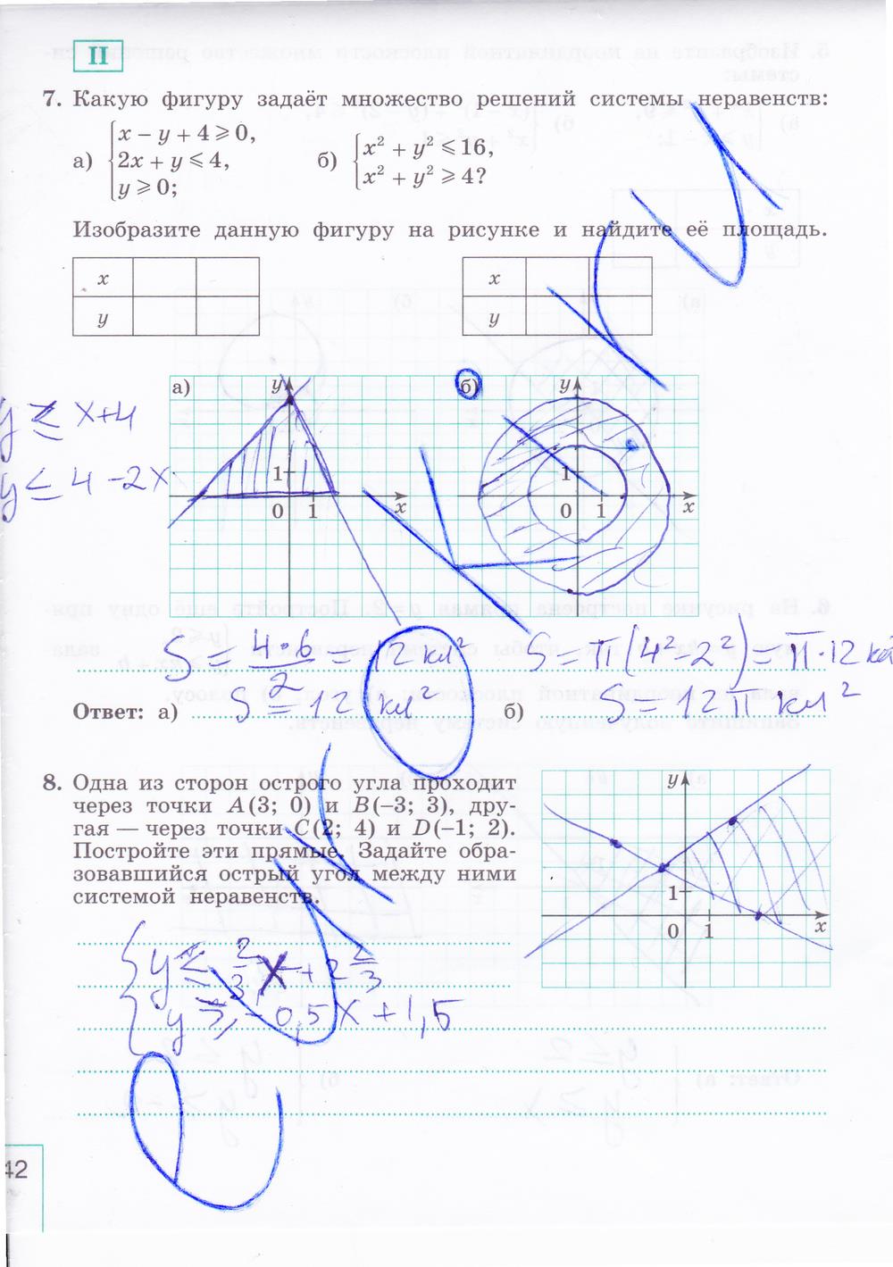гдз 9 класс рабочая тетрадь часть 2 страница 42 алгебра Миндюк, Шлыкова