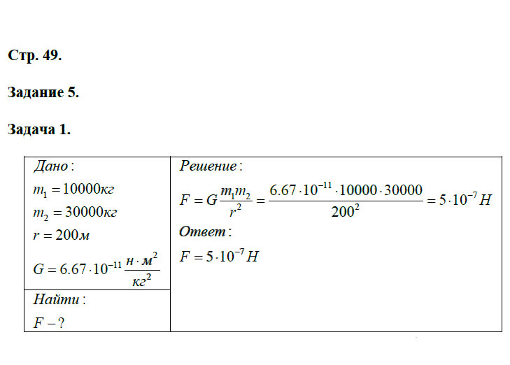 гдз 9 класс рабочая тетрадь страница 49 физика Перышкин