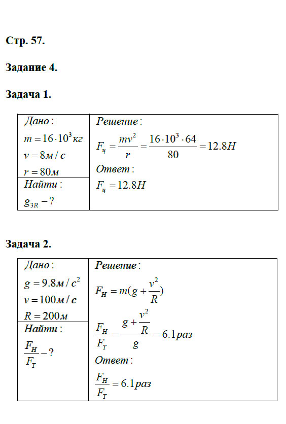 гдз 9 класс рабочая тетрадь страница 57 физика Перышкин