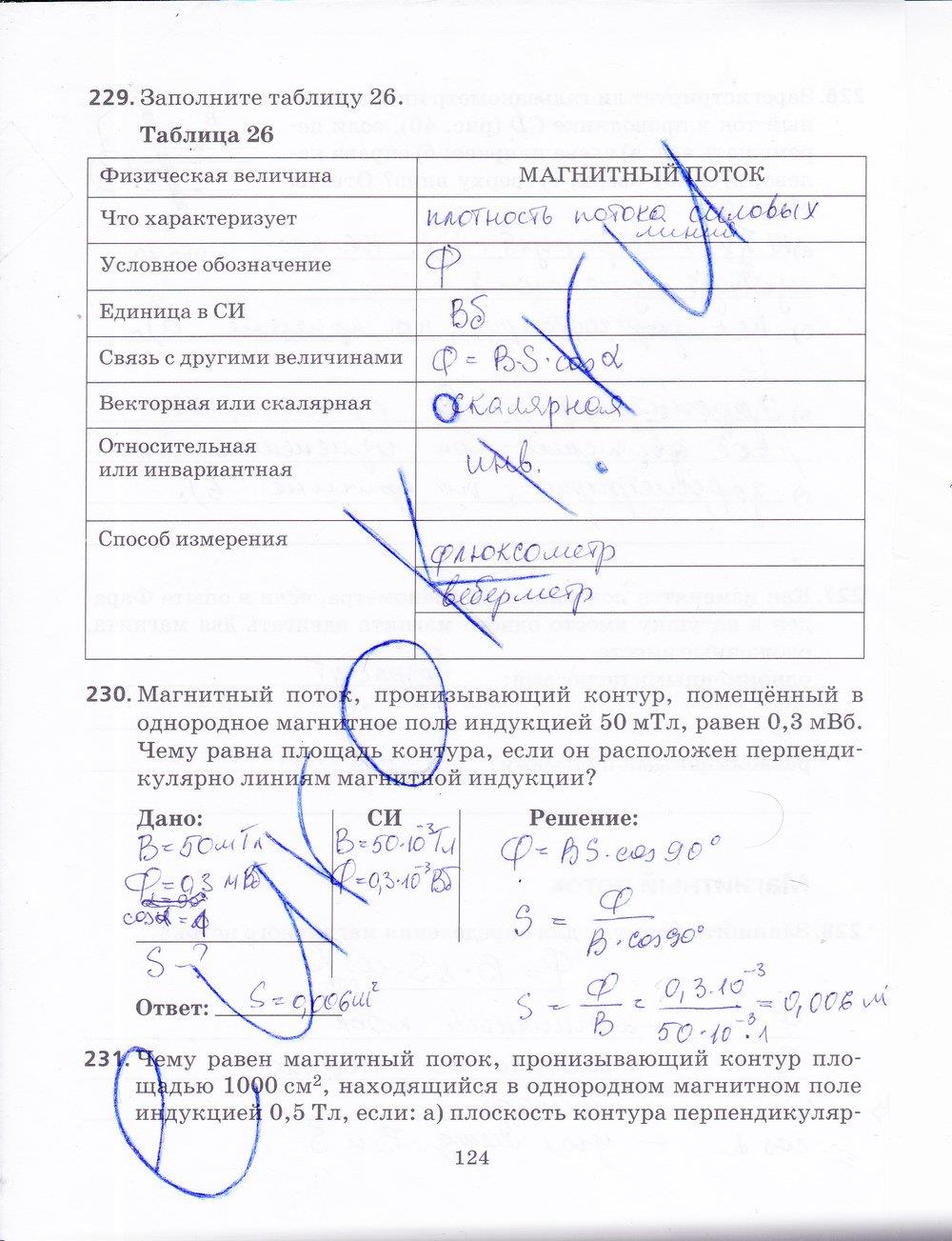 гдз 9 класс рабочая тетрадь страница 124 физика Пурышева, Важеевская, Чаругин
