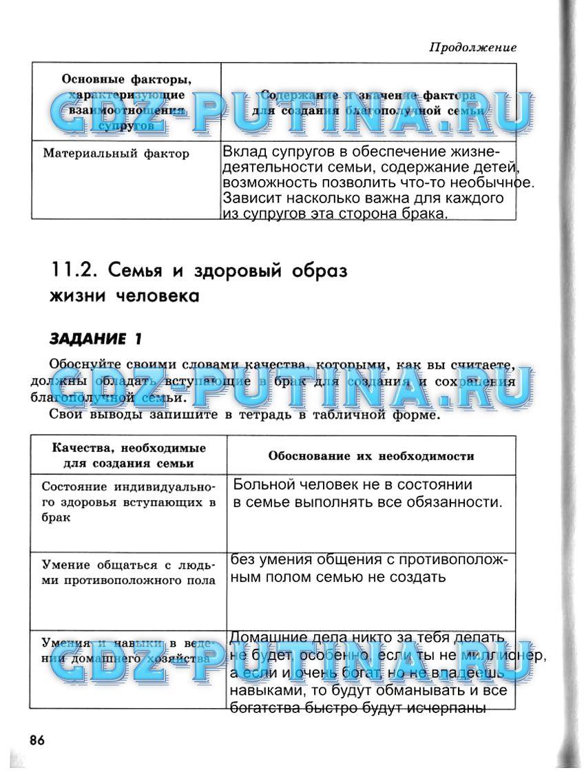 гдз 9 класс рабочая тетрадь страница 86 ОБЖ Смирнов, Хренников, Маслов